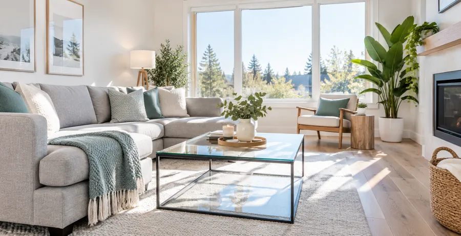 Bright, tidy living room
